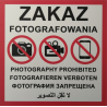 TABLICZKA ZAKAZ FOTOGRAFOWANIA - wersja 4